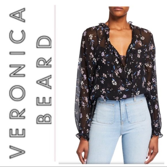 Veronica Beard Tops - NEW Veronica Beard Antonette Silk Floral Blouse